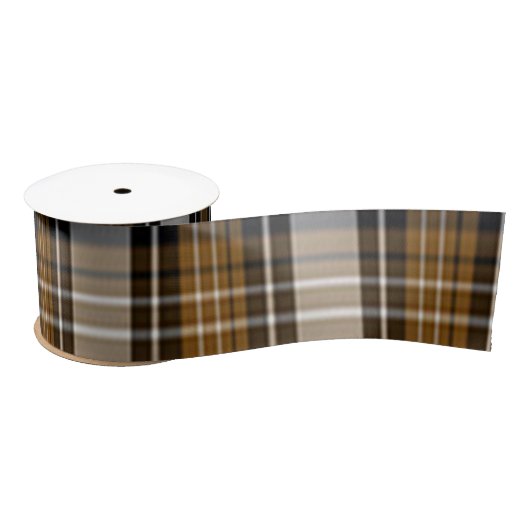 Ruban En Satin Plaqué Brown Et Noir (Bobine)