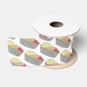 Ruban En Satin Plaque de poulet et de riz NYC Halal Panier Alimen