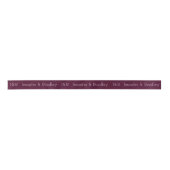 Ruban En Satin Plum Monogramme Mariage Nom personnalisé Personnal (Devant)