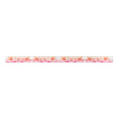 Ruban En Satin Plumeria Fleurs Ribbon rose et orange (Devant)
