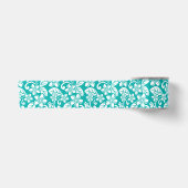 RUBAN EN SATIN PLUMÉRIE DE L'ÎLE (TURQUOISE) (Devant)