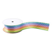 Ruban En Satin Plus larges rayures d'arc-en-ciel de spectre (Bobine)