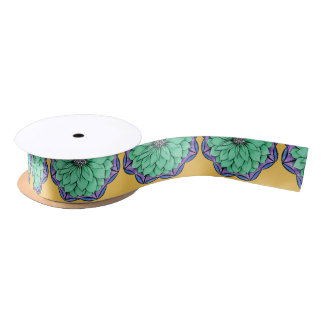 Ruban En Satin POINSETTIA MODERNE dans le BLEU