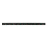 Ruban En Satin Point Polka noir et blanc avec ruban rouge (Devant)