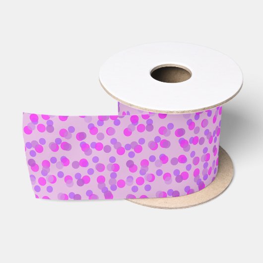 Ruban En Satin point rose et violet (Bobine)