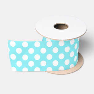 Ruban En Satin Points Bleus Et Blancs 50e Anniversaire