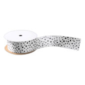 Ruban En Satin Points dalmatiens, Points dalmatiens, Noir et Blan (Bobine)
