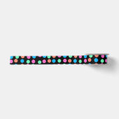 Ruban En Satin Points Pastel Printemps sur Noir (Devant)