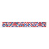 Ruban En Satin Points Rouge Et Bleu Sur Tan (Devant)