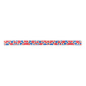 Ruban En Satin Points Rouge Et Bleu Sur Tan (Devant)