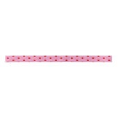 Ruban En Satin Points rouges sur rose (Devant)