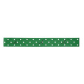 Ruban En Satin pois blancs vert monogramme (Devant)