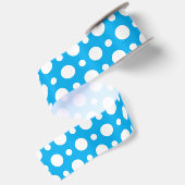 RUBAN EN SATIN POIS BLEUS ET BLANCS (Dos)