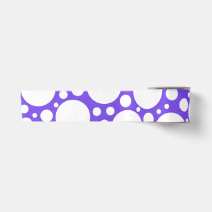 Ruban En Satin Pois en violet et blanc