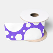 Ruban En Satin Pois en violet et blanc (Bobine)