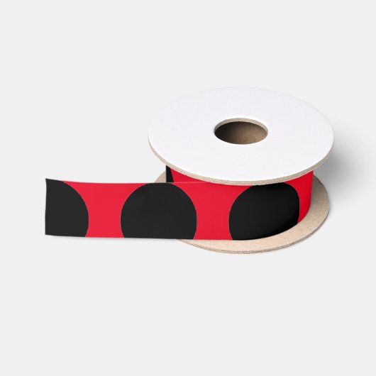Ruban En Satin Pois noir (Bobine)