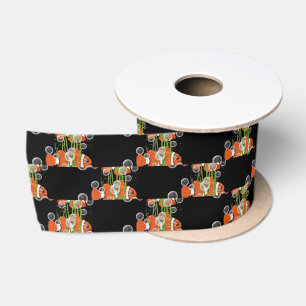Ruban En Satin Poisson clown dans des bulles et des algues