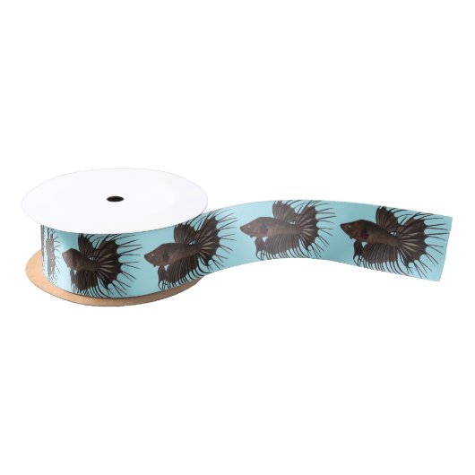 Ruban En Satin Poisson combattant (Bobine)