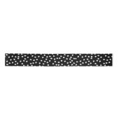 Ruban En Satin Polka Pote Abstraite moderne noir et blanc (Devant)