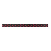 Ruban En Satin Polka rouge croise sur noir (Devant)
