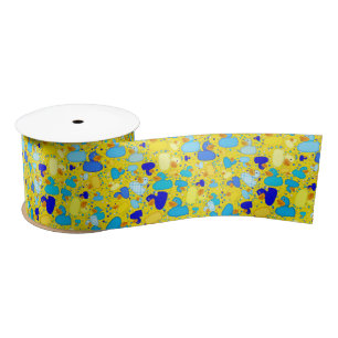 Ruban En Satin POOL DE RIBBON Jaune-SATIN À 3 Drks-n-points