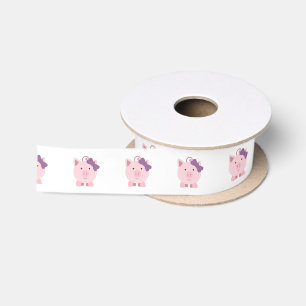 Ruban En Satin porc mignon de fille