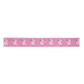 Ruban En Satin Porc rose heureux sautant Thunder_Cove (Devant)