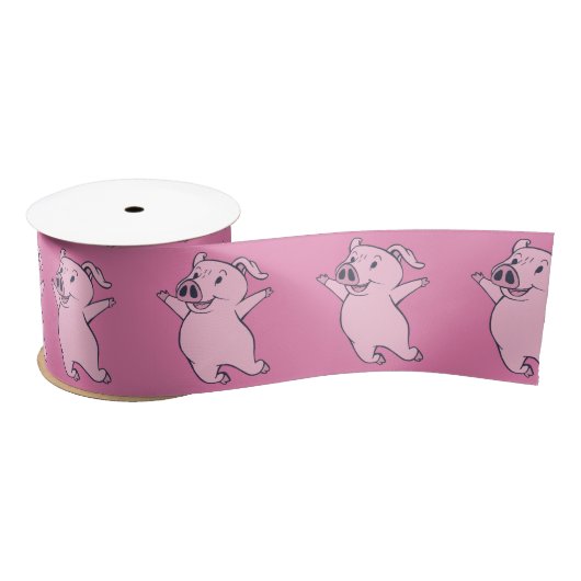 Ruban En Satin Porc rose heureux sautant Thunder_Cove (Bobine)