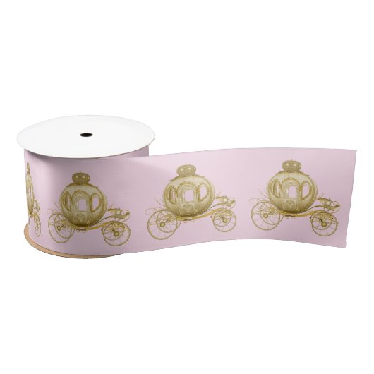 Ruban En Satin Porte-princesse d'or rose (Bobine)