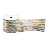 Ruban En Satin Poster de animal blanc Glam Gold Zebra  (Bobine)
