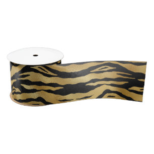 Ruban En Satin Poster de animal noir Tiger Gold