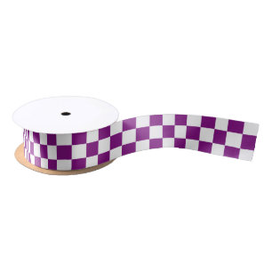Ruban En Satin Pourpre Checkered