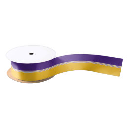 Ruban En Satin Pourpre et rayures d'or