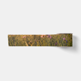 Ruban En Satin Prairie au lever du soleil Fleurs sauvages roses R