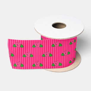 Ruban En Satin Princess Rosebud Stripes 5 SATIN RIBBON SPOOL