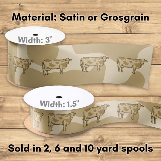 Ruban En Satin Profil de vache Satin Ribbon