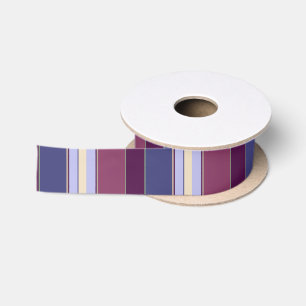 Ruban En Satin Prune, Bleu, Jaune Élégant Rayure