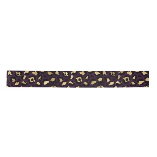Ruban En Satin Purple and Gold Leopard Series Design 2 (Devant)