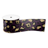 Ruban En Satin Purple and Gold Leopard Series Design 2 (Bobine)