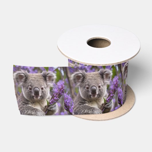 Ruban En Satin Purple Jacaranda Koala Ours, (Bobine)