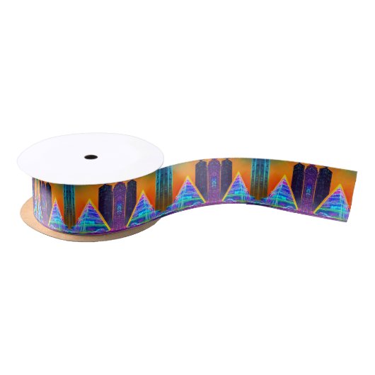 Ruban En Satin Pyramide holographique de Neon Futuristic (Bobine)