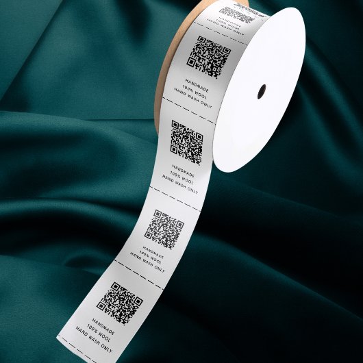 Ruban En Satin QR Code Custom Business Garderies Étiquettes