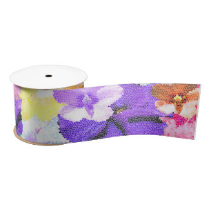 Ruban En Satin "Radiance en fleur : Hibiscus en verre tendu