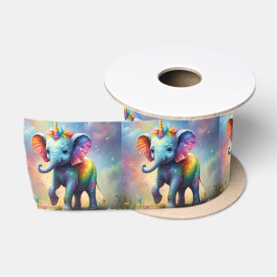 Ruban En Satin Radiant Merveilles : Le Rainbow Baby Unicorn Eleph