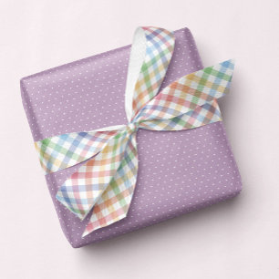 Ruban En Satin Rainbow plaid en vichy mignon pastel