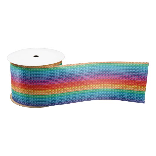 Ruban En Satin Rainbow Pop It Fidget Toy Motif (Bobine)