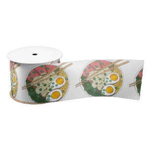 Ruban En Satin Ramen Noodles Bowl Restauration Japonaise Foin