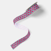 Ruban En Satin Raspberry Sarcelle Blanc Quatrefeuille Marocain #5 (Dos)