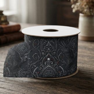 Ruban En Satin Raven Gothique Victorien Filigrane