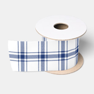 Ruban En Satin Rayé bleu et blanc nautique